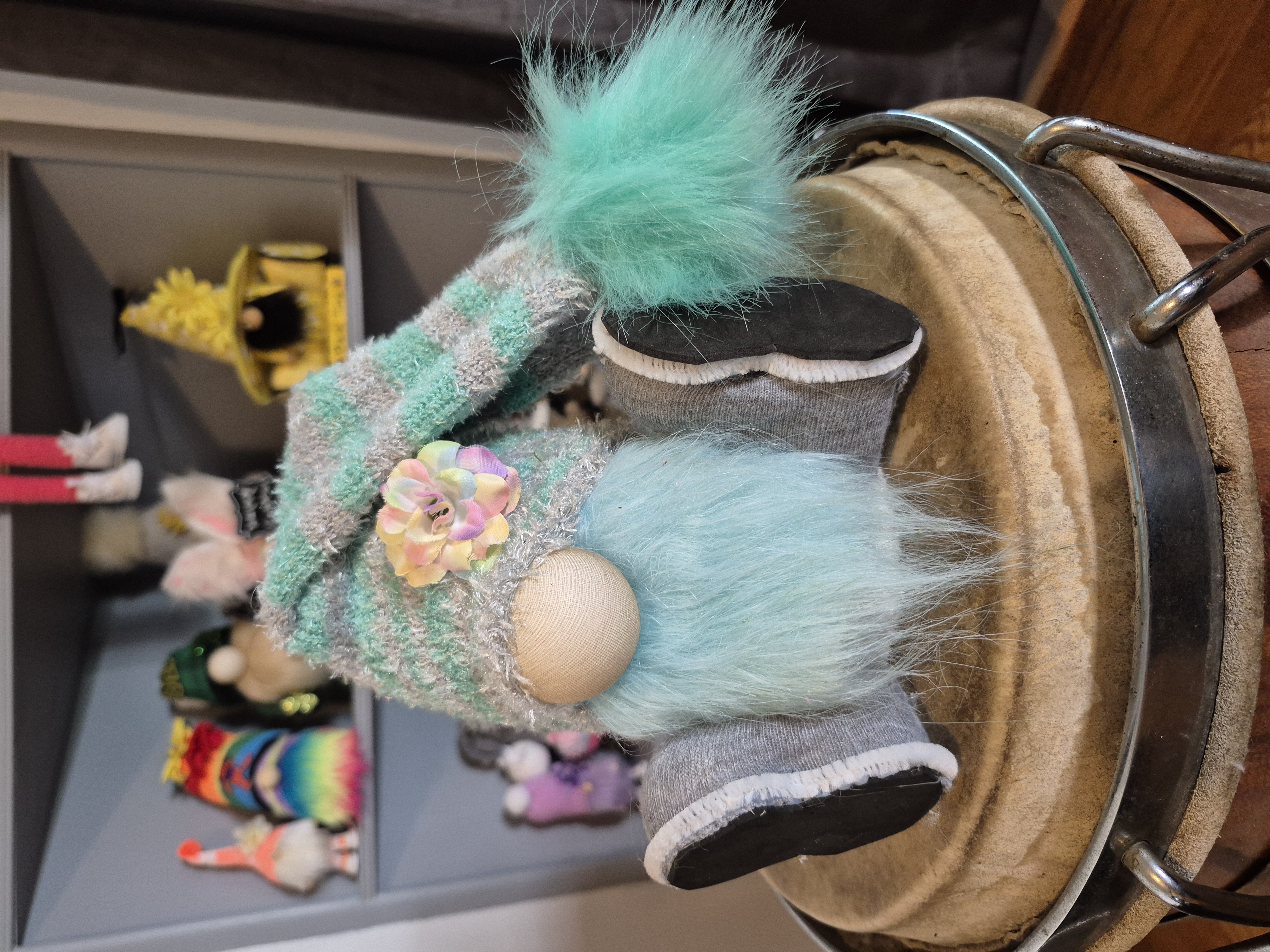 Mint & Teal Sitting Gnome