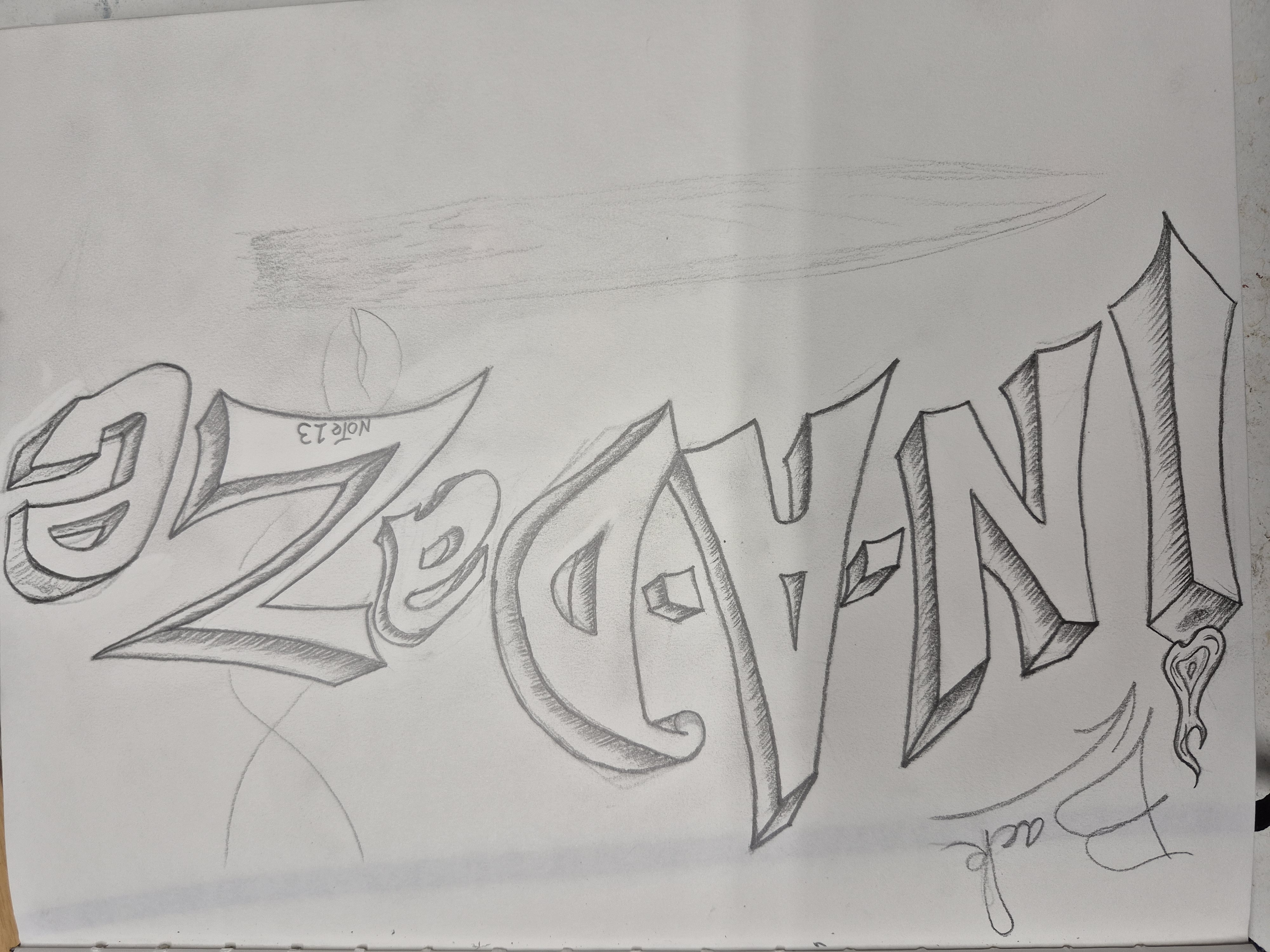 INADAZE — vertical lettering
